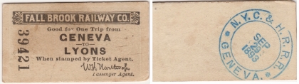 1893 Fall Brook Railway ticket