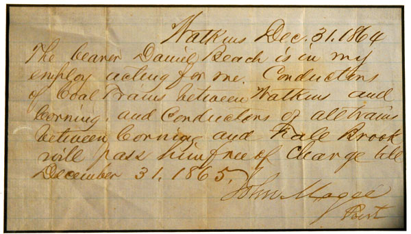 Handwritten pass 1864